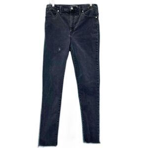 Madewell 11-inch High Rise Skinny Jeans Lunar Wash Raw Hem Size 31